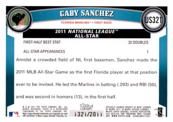 2011 Topps Update - Gold #US321 Gaby Sanchez Back