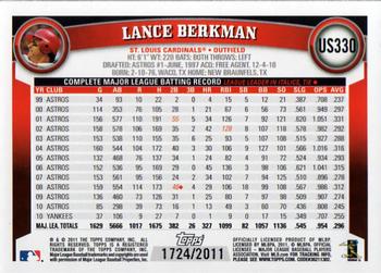 2011 Topps Update - Gold #US330 Lance Berkman Back