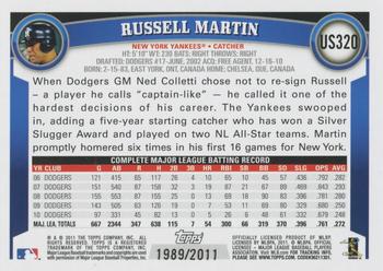 2011 Topps Update - Gold #US320 Russell Martin Back