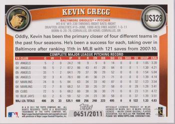 2011 Topps Update - Gold #US328 Kevin Gregg Back