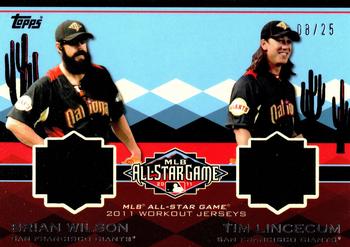 2011 Topps Update - All-Star Stitches Dual #ASD-7 Brian Wilson / Tim Lincecum Front