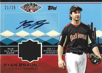 2011 Topps Update - All-Star Stitches Autographed #RB Ryan Braun Front