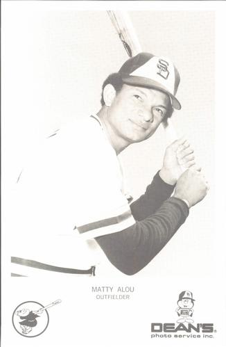 1974 Dean's Photo Service San Diego Padres #1 Matty Alou Front