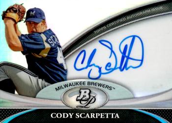 2011 Bowman Platinum - Prospect Autograph Refractors #BPA-CS Cody Scarpetta Front