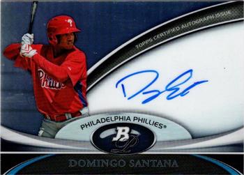 2011 Bowman Platinum - Prospect Autograph Refractors #BPA-DS Domingo Santana Front