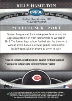 2011 Bowman Platinum - Prospects #BPP38 Billy Hamilton Back