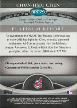 2011 Bowman Platinum - Prospects #BPP79 Chun-Hsiu Chen Back