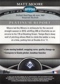 2011 Bowman Platinum - Prospects #BPP98 Matt Moore Back