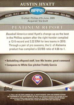 2011 Bowman Platinum - Prospects X-Fractors #BPP21 Austin Hyatt Back