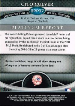 2011 Bowman Platinum - Prospects X-Fractors #BPP37 Cito Culver Back