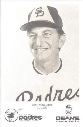 1975 Dean's Photo Service San Diego Padres #NNO John McNamara Front