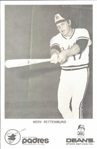 1976 Dean's Photo Service San Diego Padres #NNO Merv Rettenmund Front