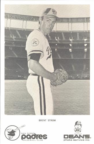 1976 Dean's Photo Service San Diego Padres #NNO Brent Strom Front
