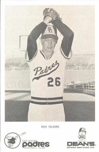 1976 Dean's Photo Service San Diego Padres #NNO Rich Folkers Front