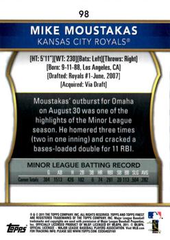 2011 Finest #98 Mike Moustakas Back