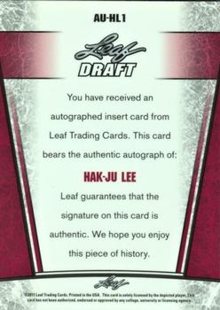 2011 Leaf Metal Draft #AU-HL1 Hak-Ju Lee Back