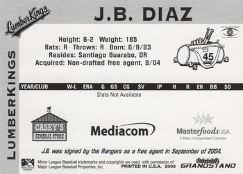 2006 Grandstand Clinton LumberKings #NNO J.B. Diaz Back