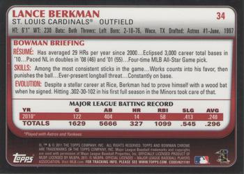 2011 Bowman Chrome #34 Lance Berkman Back