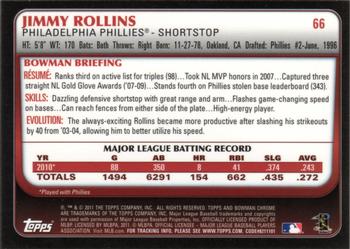 2011 Bowman Chrome #66 Jimmy Rollins Back