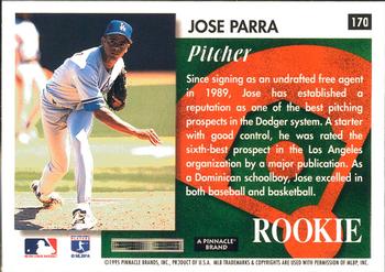1995 Summit #170 Jose Parra Back