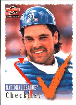 1995 Summit #198 National League Checklist Front