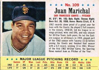 1963 Post Cereal #109 Juan Marichal Front