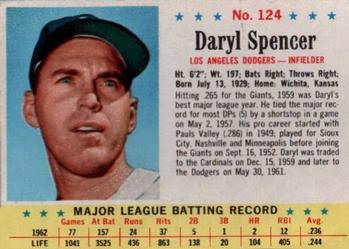 1963 Post Cereal #124a Daryl Spencer Front