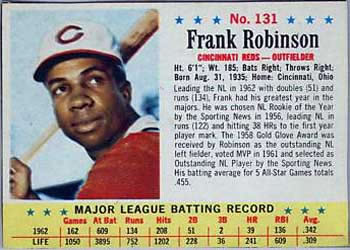 1963 Post Cereal #131a Frank Robinson Front