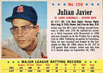 1963 Post Cereal #159 Julian Javier Front