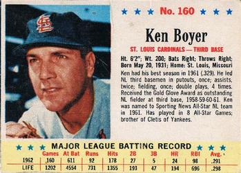 1963 Post Cereal #160 Ken Boyer Front