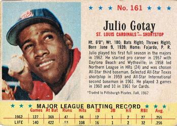 1963 Post Cereal #161 Julio Gotay Front