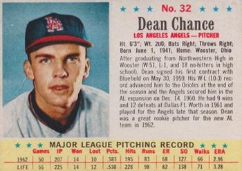 1963 Post Cereal #32 Dean Chance Front