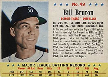 1963 Post Cereal #49 Bill Bruton Front