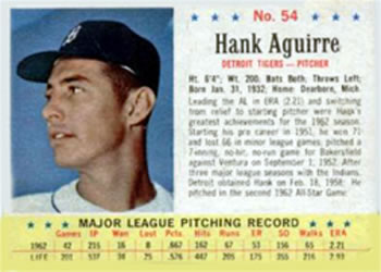 1963 Post Cereal #54 Hank Aguirre Front