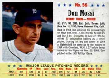 1963 Post Cereal #56 Don Mossi Front