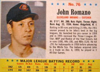 1963 Post Cereal #76 John Romano Front