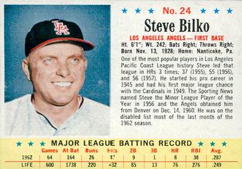 1963 Post Cereal #24 Steve Bilko Front