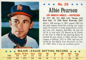 1963 Post Cereal #29 Albie Pearson Front