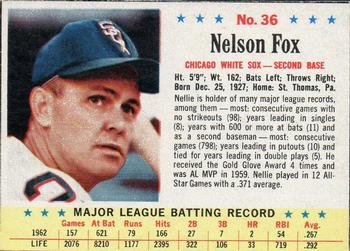 1963 Post Cereal #36b Nellie Fox Front