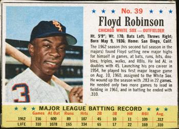 1963 Post Cereal #39 Floyd Robinson Front