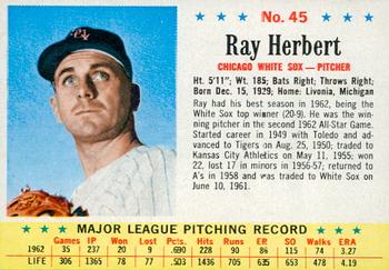 1963 Post Cereal #45 Ray Herbert Front