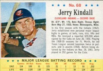 1963 Post Cereal #68 Jerry Kindall Front