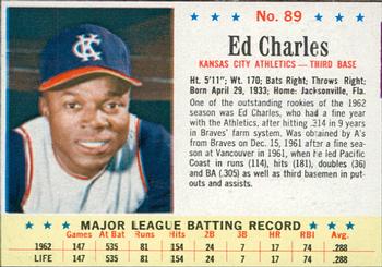 1963 Post Cereal #89 Ed Charles Front