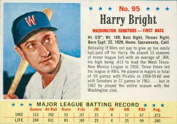 1963 Post Cereal #95 Harry Bright Front