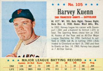 1963 Post Cereal #105 Harvey Kuenn Front