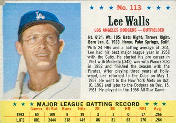 1963 Post Cereal #113 Lee Walls Front