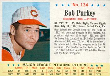 1963 Post Cereal #134 Bob Purkey Front