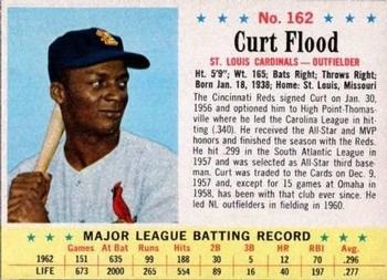 1963 Post Cereal #162 Curt Flood Front