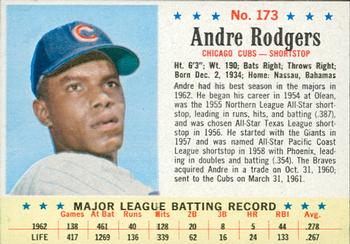 1963 Post Cereal #173 Andre Rodgers Front