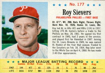 1963 Post Cereal #177 Roy Sievers Front
